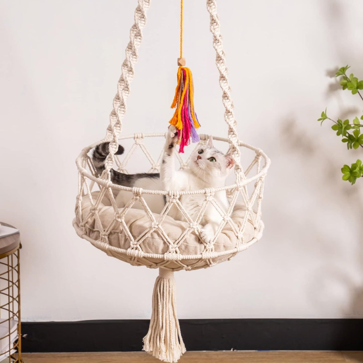 Boho Macrame Cat Swing