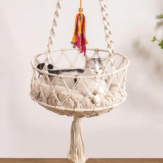 Boho Macrame Cat Swing