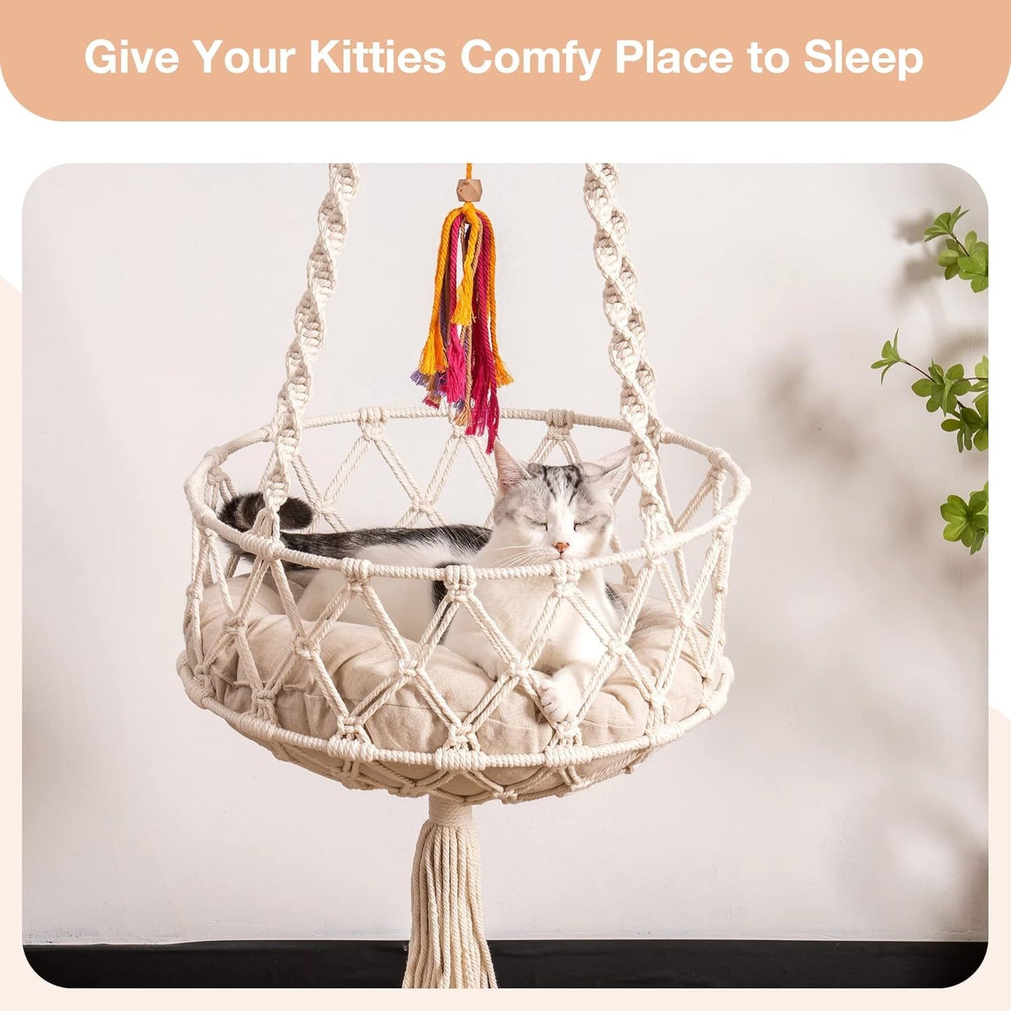 Boho Macrame Cat Swing