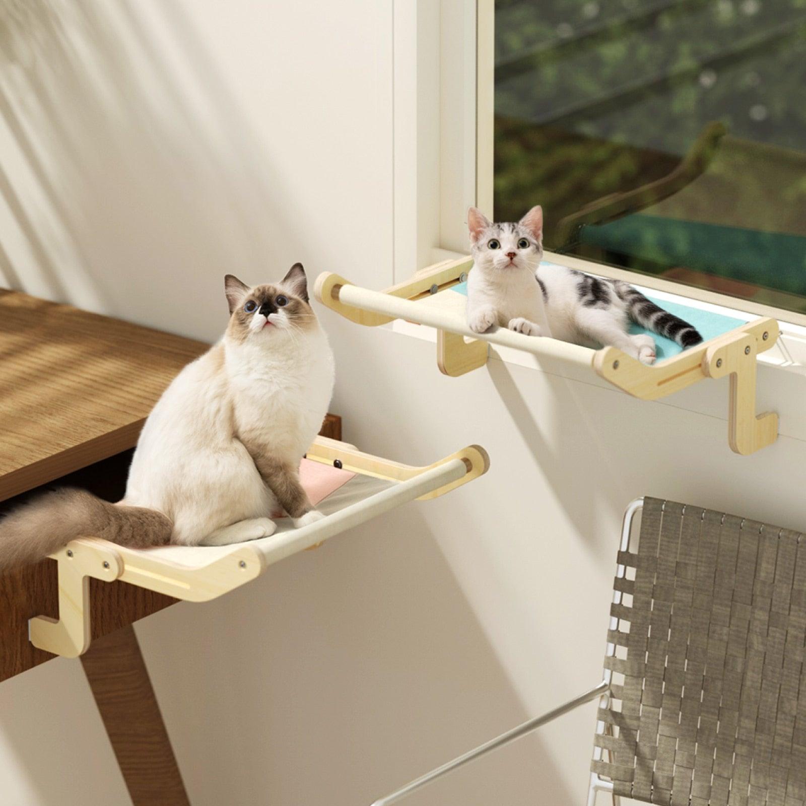 Mewoofun Sturdy Cat Window Perch Wooden Assembly Hanging Bed Cotton - ItemBear.com